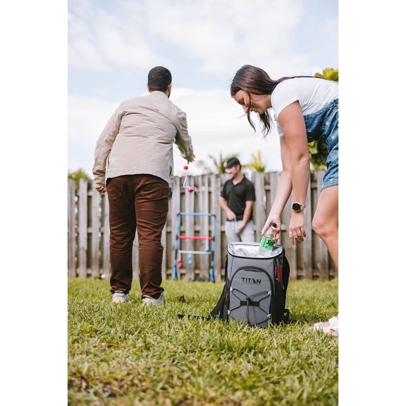 slide 8 of 13, Titan by Arctic Zone 16qt Eco Backpack Cooler with Ice Walls - Sharkskin Gray, 16 qt