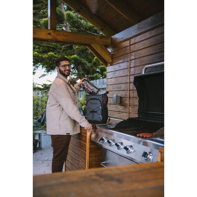 slide 9 of 18, Titan by Arctic Zone 16qt Eco Backpack Cooler with Ice Walls - Sharkskin Gray, 16 qt