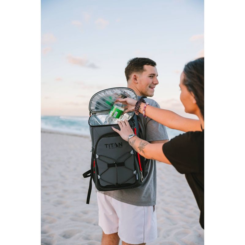 slide 10 of 18, Titan by Arctic Zone 16qt Eco Backpack Cooler with Ice Walls - Sharkskin Gray, 16 qt