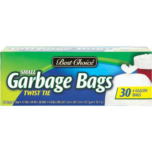 slide 1 of 1, Best Choice Small Garbage Bags, 4 gal