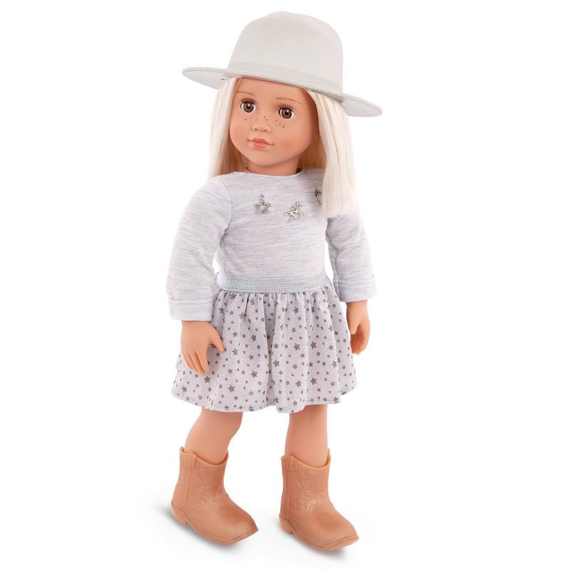slide 2 of 4, Our Generation Abigale 18'' Fashion Doll Brim Hat & Country Outfit with Sweater Charms, 1 ct