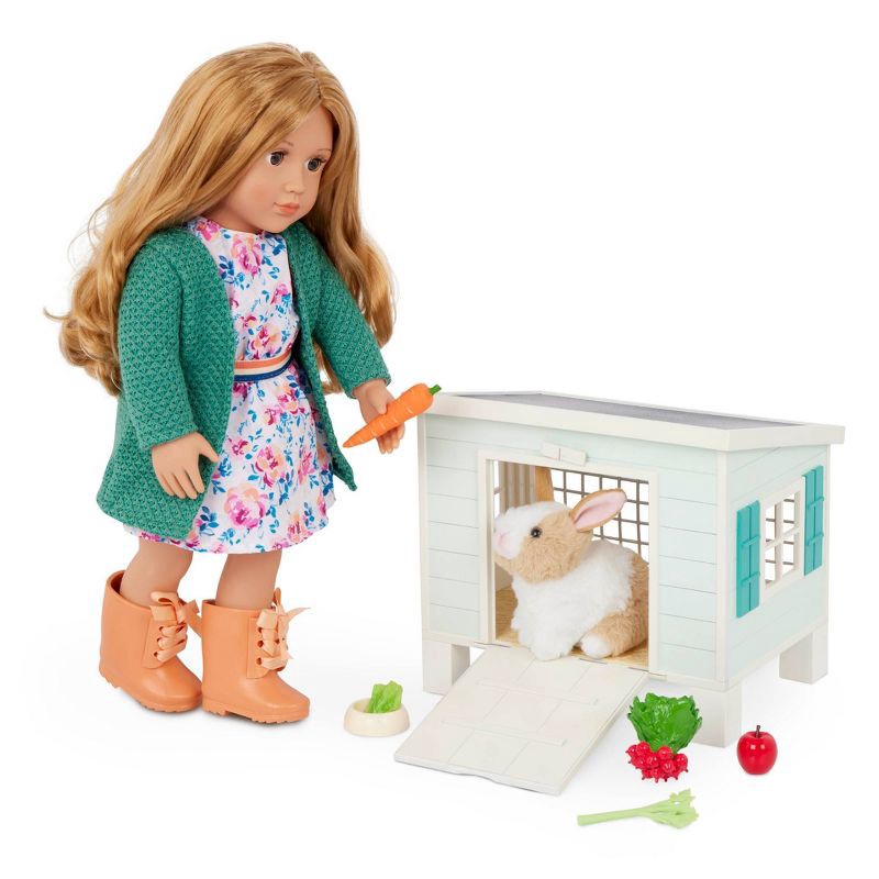 slide 2 of 7, Our Generation Bunny Hutch House & Pet Rabbit Plush Accessory Set for 18'' Dolls, 1 ct