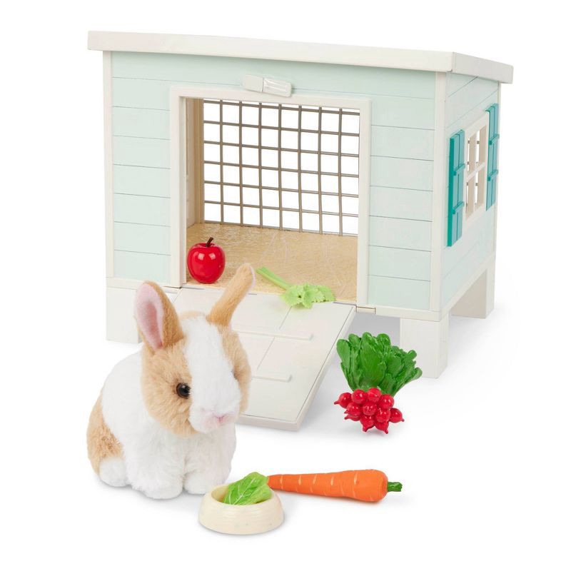 slide 4 of 7, Our Generation Bunny Hutch House & Pet Rabbit Plush Accessory Set for 18'' Dolls, 1 ct