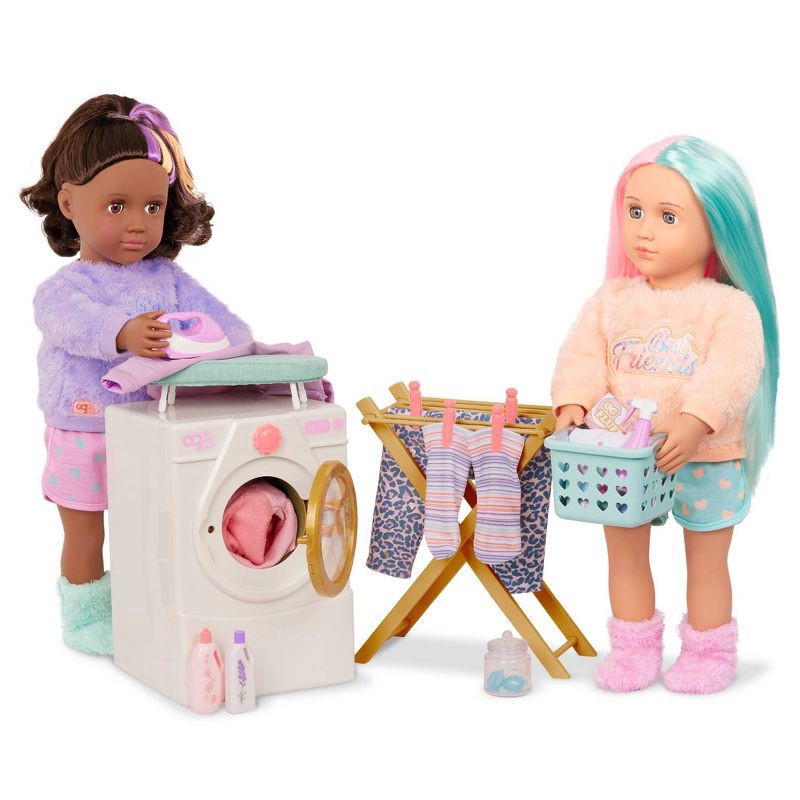 slide 3 of 7, Our Generation Laundry Day Washing Machine Dollhouse Accessory Set for 18'' Dolls, 1 ct