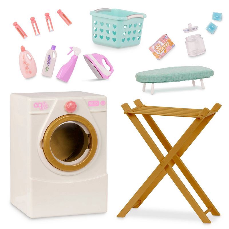 slide 7 of 7, Our Generation Laundry Day Washing Machine Dollhouse Accessory Set for 18'' Dolls, 1 ct