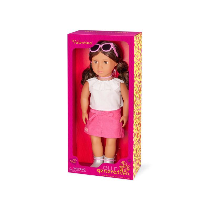 slide 5 of 5, Our Generation Valentina 18'' Fashion Doll Frilly Top & Pink Skirt Outfit, 1 ct