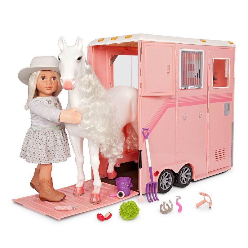 slide 2 of 7, Our Generation Mane to Travel Horse Trailer Accessory Set for 18'' Dolls, 1 ct