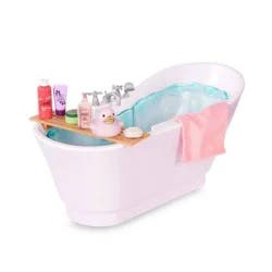 Our Generation Bubbly Bathtime Bathtub with Water Sounds Dollhouse Accessory Set for 18'' Dolls