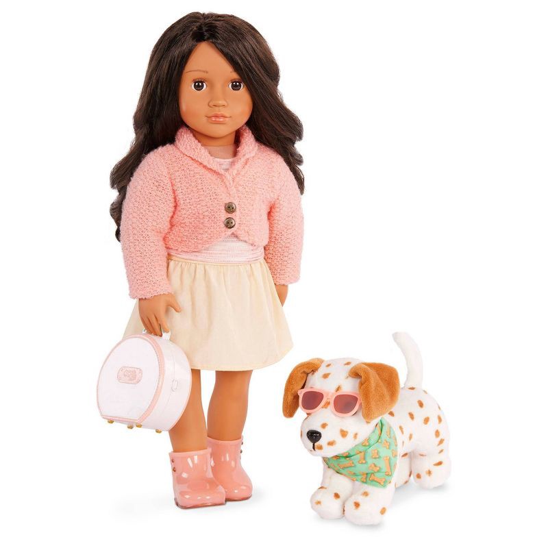 slide 2 of 5, Our Generation Vacay Pup Posable 6'' Lemon Dalmatian Dog Plush & Accessories Set for 18'' Dolls, 1 ct