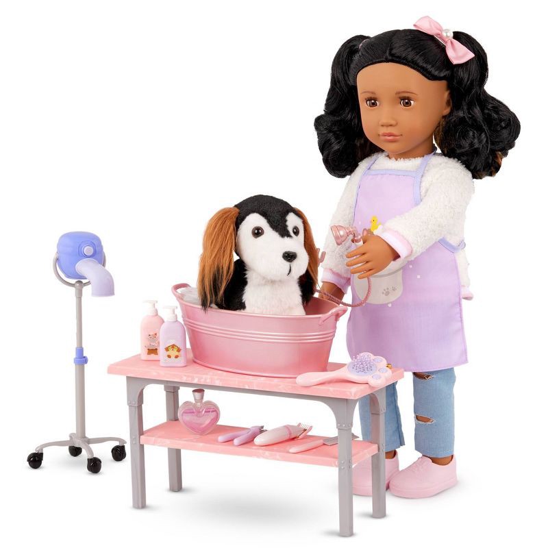 slide 2 of 6, Our Generation Scrub & Style Pet Grooming Table Accessory Set for 18'' Dolls, 1 ct
