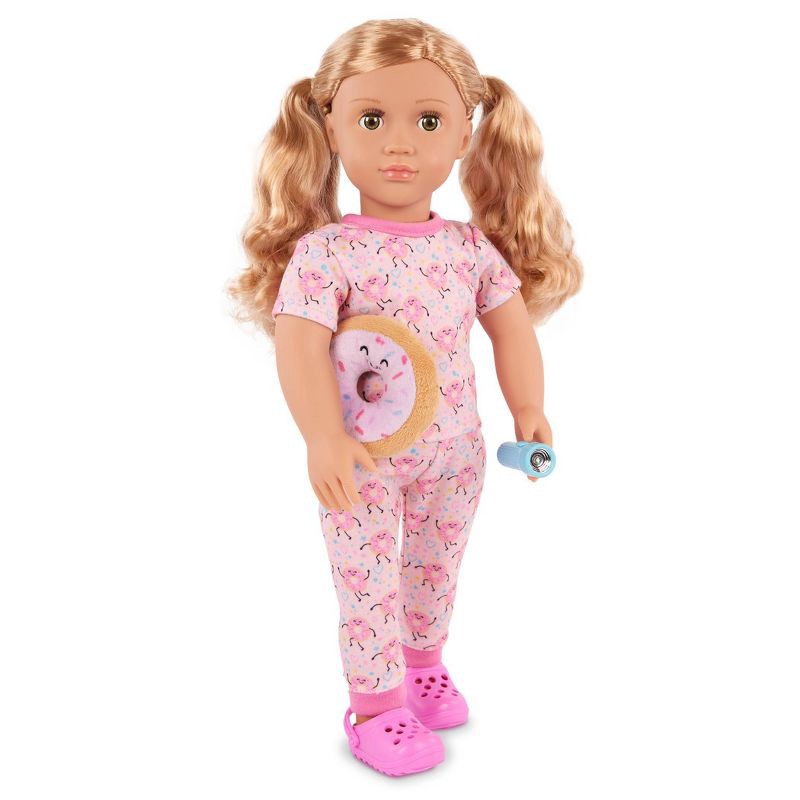 slide 2 of 4, Our Generation Dreaming of Donuts Pink Pajama Outfit & Accessories for 18'' Dolls, 1 ct