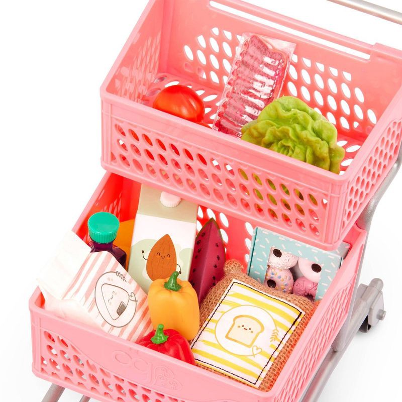 slide 5 of 6, Our Generation Supermarket Play Pink Grocery Shopping Cart & Food Accessory Set for 18'' Dolls, 1 ct