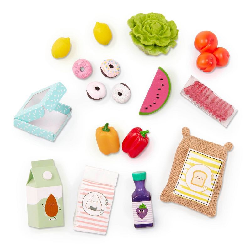 slide 6 of 6, Our Generation Supermarket Play Pink Grocery Shopping Cart & Food Accessory Set for 18'' Dolls, 1 ct