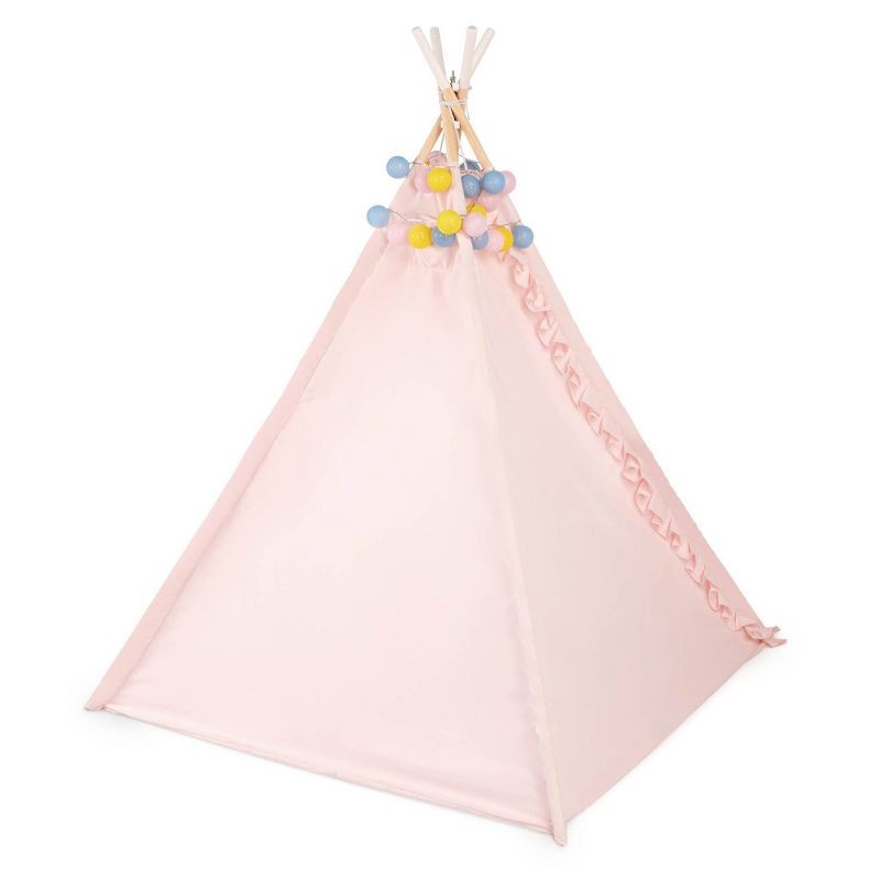 slide 7 of 8, Our Generation Suite Retreat Pink Kids' Play Tent with Globe String Lights & Pillow, 1 ct