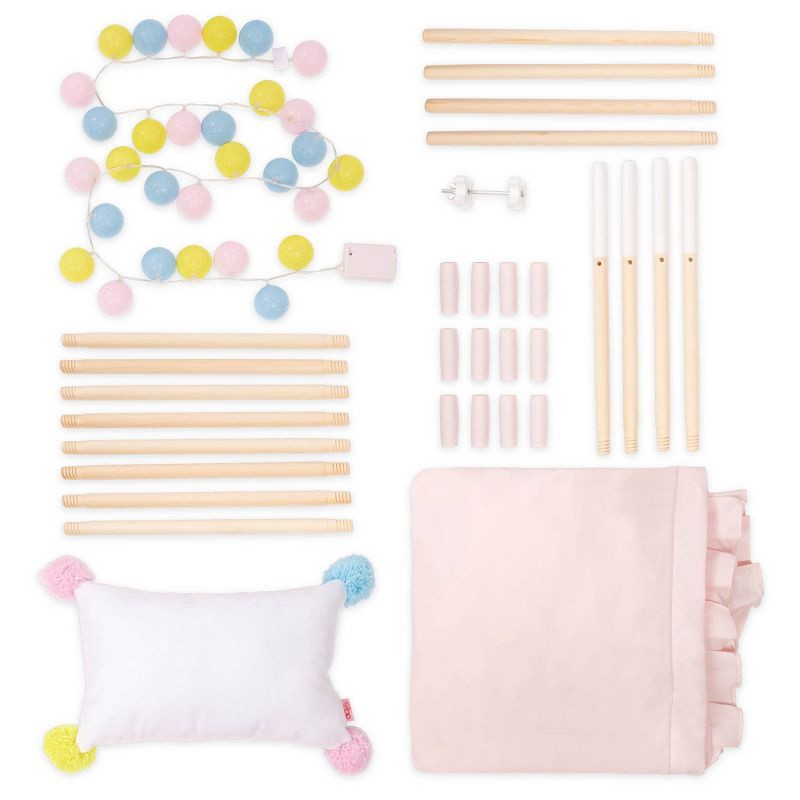 slide 8 of 8, Our Generation Suite Retreat Pink Kids' Play Tent with Globe String Lights & Pillow, 1 ct