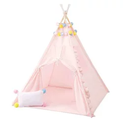 Our Generation Suite Retreat Pink Kids' Play Tent with Globe String Lights & Pillow