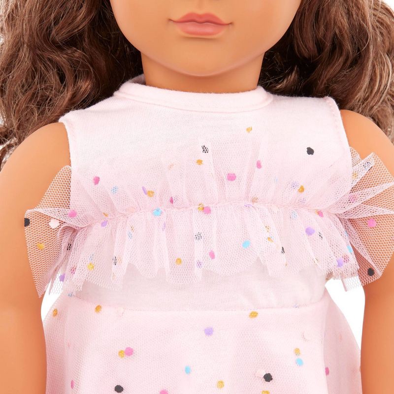 slide 4 of 4, Our Generation Pink & Colorful Confetti-Print Dress Outfit for 18'' Dolls, 1 ct
