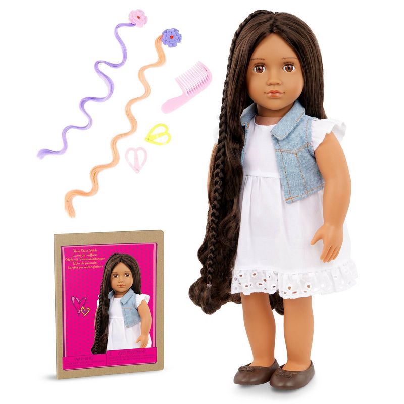 slide 1 of 10, Our Generation Perla 18'' Hair Grow Doll & Styling Accessories Set, 1 ct
