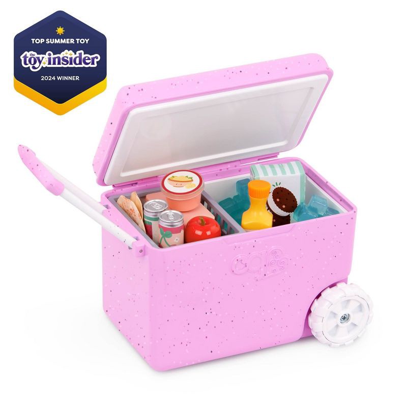 slide 3 of 6, Our Generation Rolling Camping Cooler & Play Food Accessory Set for 18'' Dolls, 1 ct