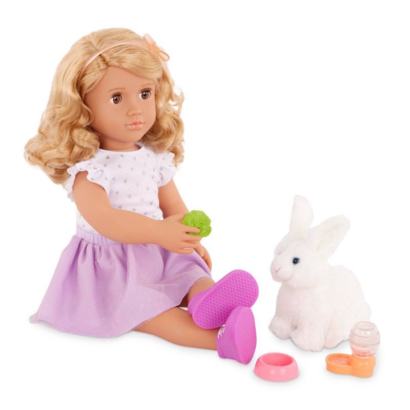 slide 4 of 9, Our Generation Tabby Posable 18'' Doll with Pet Bunny Plush & Storybook Set, 1 ct