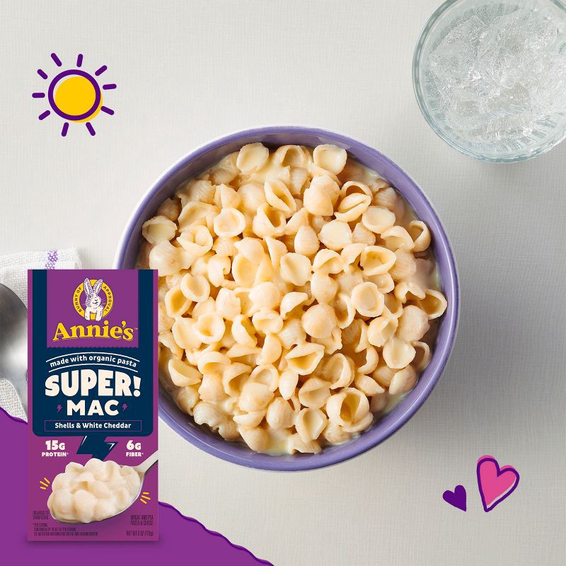 slide 3 of 7, Annie's Organic Super Mac Shells & White Cheddar Mac and Cheese - 6oz, 6 oz