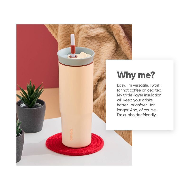 slide 8 of 9, Owala 24oz Stainless Steel Straw Tumbler - Sandy Shores, 24 oz