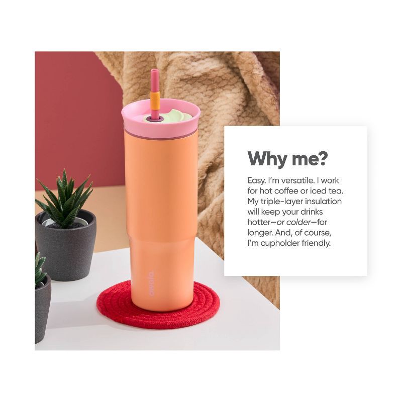 slide 9 of 9, Owala 24oz Stainless Steel Straw Tumbler - Tangy Tango, 24 oz