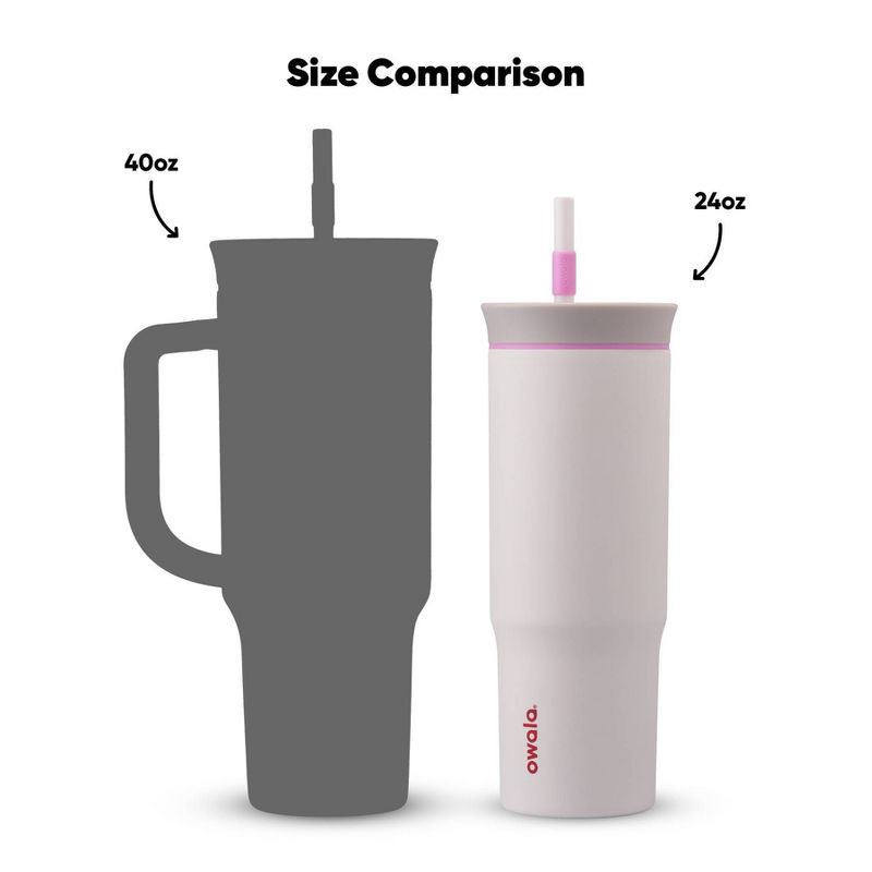 slide 7 of 9, Owala 24oz Stainless Steel Straw Tumbler - Sleek, 24 oz