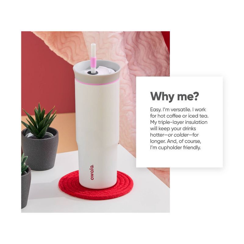 slide 9 of 9, Owala 24oz Stainless Steel Straw Tumbler - Sleek, 24 oz