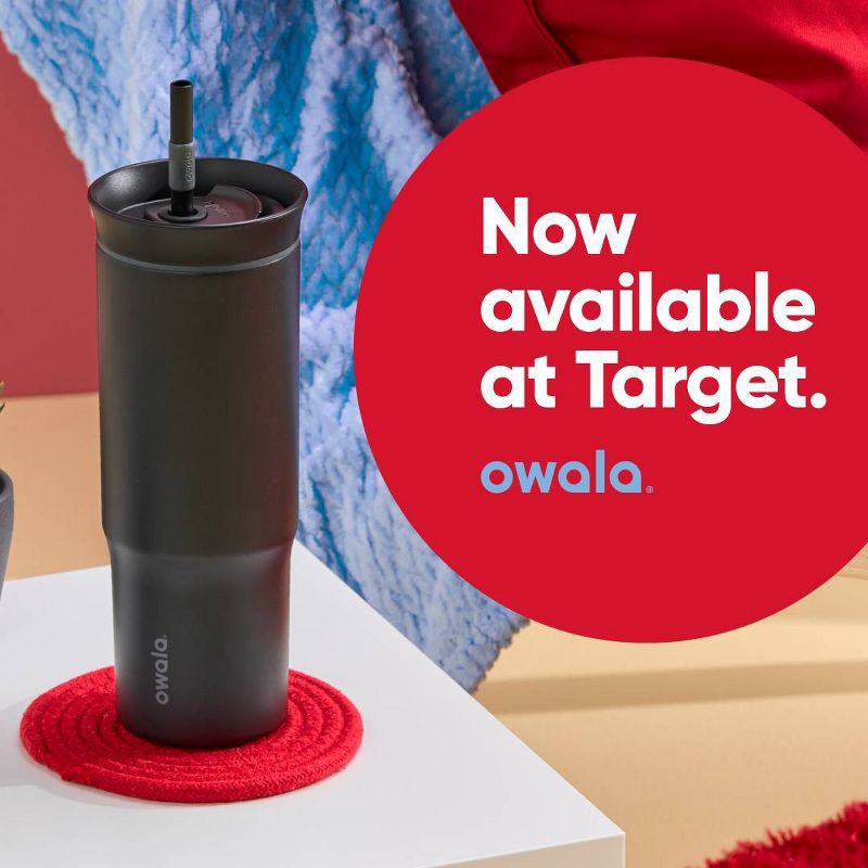 slide 5 of 9, Owala 24oz Stainless Steel Straw Tumbler - Very Very Dark, 24 oz