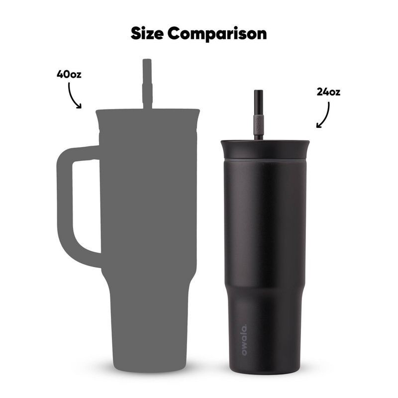 slide 7 of 9, Owala 24oz Stainless Steel Straw Tumbler - Very Very Dark, 24 oz
