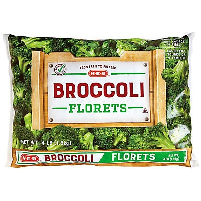 slide 1 of 1, H-E-B Broccoli Florets, 64 oz