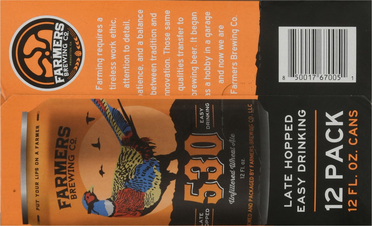 slide 8 of 12, Farmers Brewing Co. 530 Unfiltered Wheat Ale Beer 12-12 fl oz Cans, 12 ct