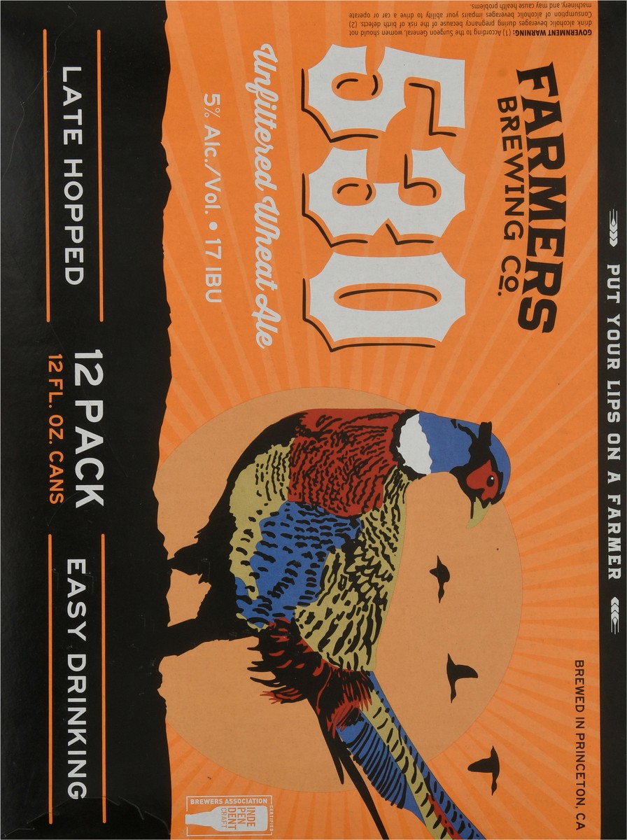 slide 11 of 12, Farmers Brewing Co. 530 Unfiltered Wheat Ale Beer 12-12 fl oz Cans, 12 ct