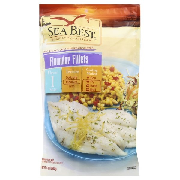 slide 1 of 1, Sea Best Family Favorites Flounder Fillets, 1 lb