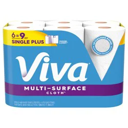 Viva Multi-Surface Cloth Paper Towels, 6 Big Rolls, 83 Sheets Per Roll