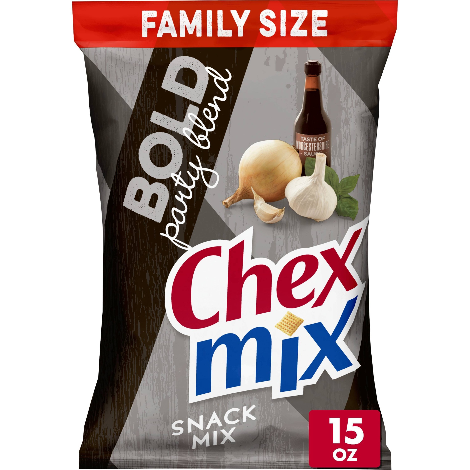slide 1 of 1, Chex Mix Bold Party Blend Savory Snack Mix, 15 oz