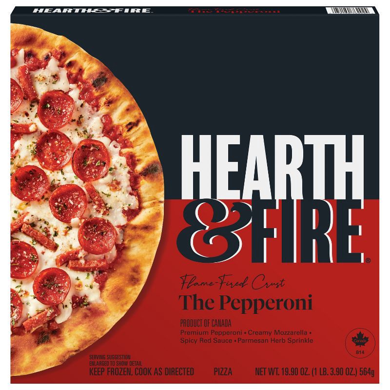 slide 1 of 9, HEARTH & FIRE Premium Frozen Pizza The Pepperoni - 19.9oz, 19.9 oz