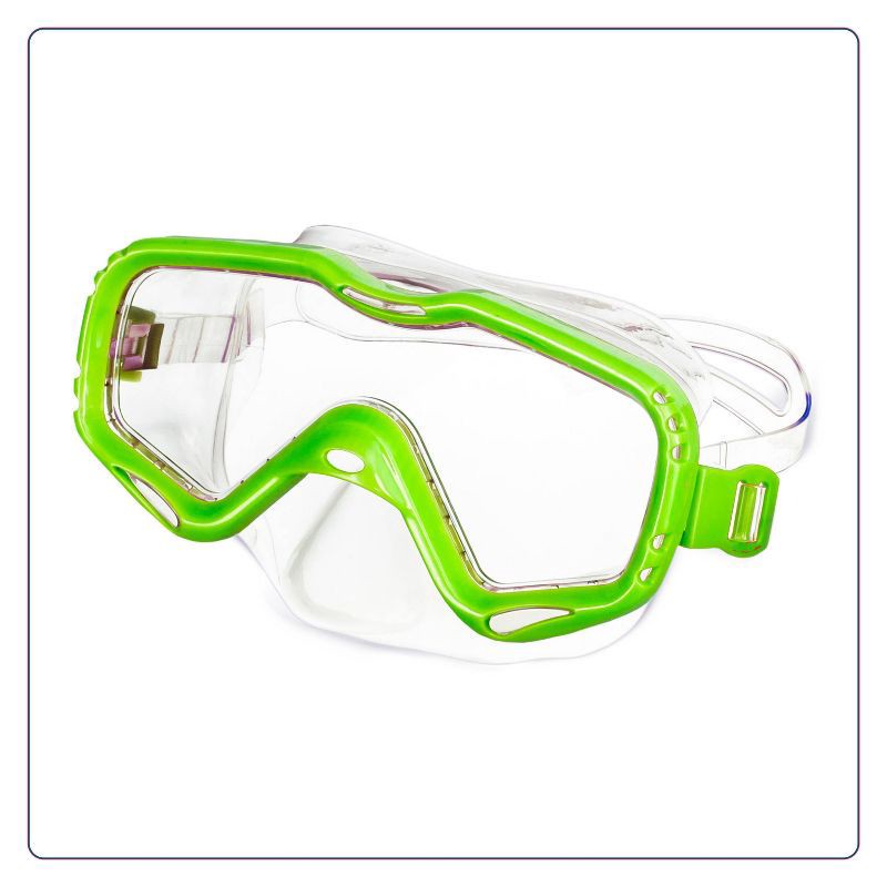 slide 3 of 4, Aqua Leisure BIG ISLAND Kids' Snorkel Mask Combo - Yellow: PVC, Latex-Free, Adjustable Strap, 1 ct
