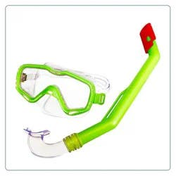 Aqua Leisure BIG ISLAND Kids' Snorkel Mask Combo - Yellow: PVC, Latex-Free, Adjustable Strap