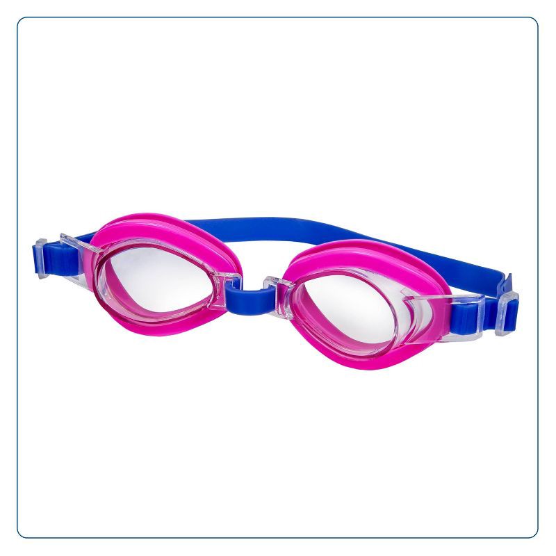 slide 1 of 4, Aqua Leisure SPLASHTIME Kids' Swim Goggles - Pink: Latex-Free Adjustable Lenses, 1 ct