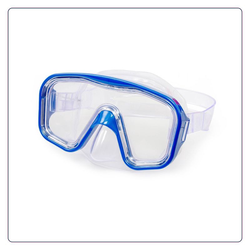 slide 3 of 4, Aqua Leisure DOMINICA Adult Snorkel Mask Combo - Blue: Latex-Free, Polycarbonate Lens, 1 ct