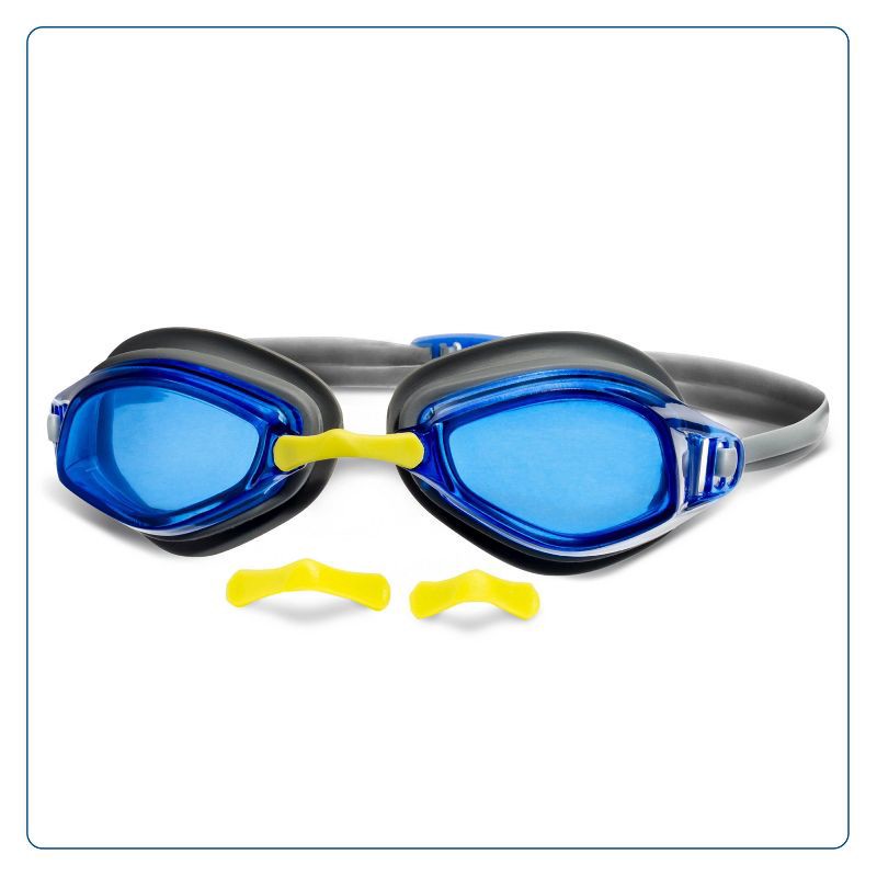 slide 1 of 3, Aqua Leisure EQUINOX Adult Swim Goggles - Gray: Latex-Free, Polycarbonate Lens, 1 ct