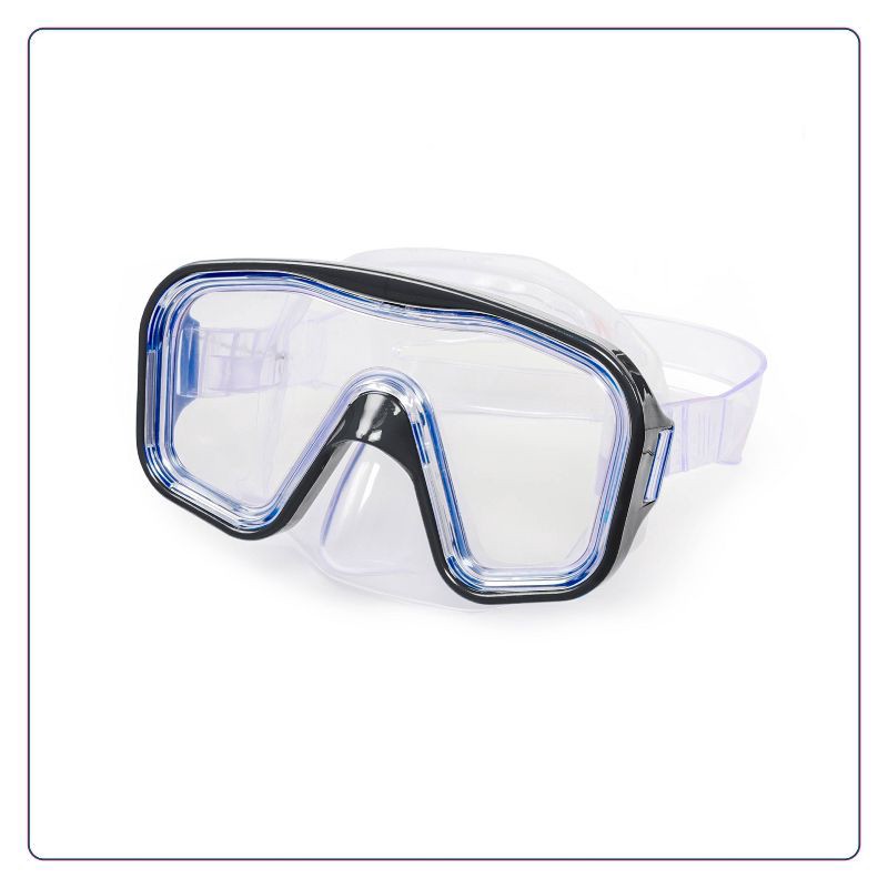 slide 3 of 4, Aqua Leisure DOMINICA Adult Snorkel Mask Combo - Black: PVC Material, Latex-Free, Adjustable, 1 ct