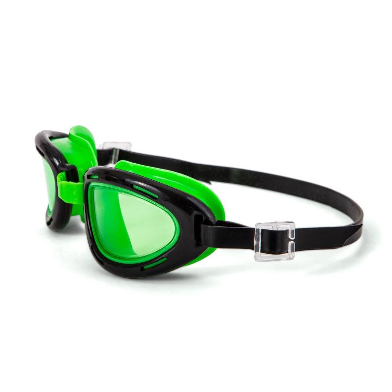 slide 2 of 4, Aqua Leisure NEWT Kids' Swim Goggles - Black/Green: PVC, Adjustable, Latex-Free, 1 ct