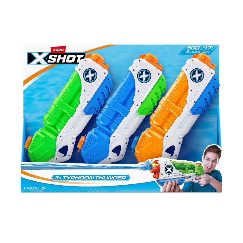slide 2 of 9, XSHOT Water Typhoon Thunder Toy Water Blaster - 3 pack by ZURU: For Kids Ages 5+, 3 ct