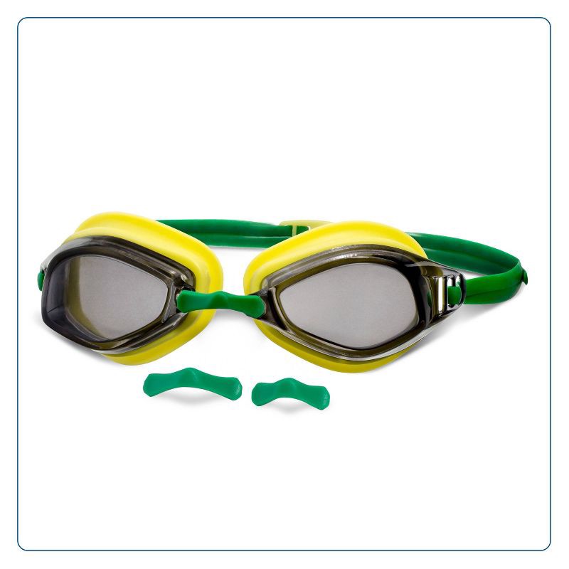 slide 1 of 3, Aqua Leisure EQUINOX Adult Swim Goggles - Green: Latex-Free, Adjustable Polycarbonate Lens, 1 ct