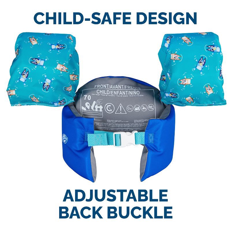 slide 3 of 7, Swimways Bluey Swim Trainer Life Jacket: Buckle Closure & Polyethylene Material, 1 ct