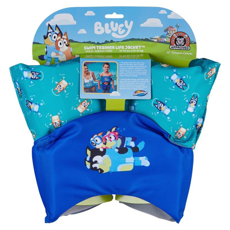 slide 7 of 7, Swimways Bluey Swim Trainer Life Jacket: Buckle Closure & Polyethylene Material, 1 ct