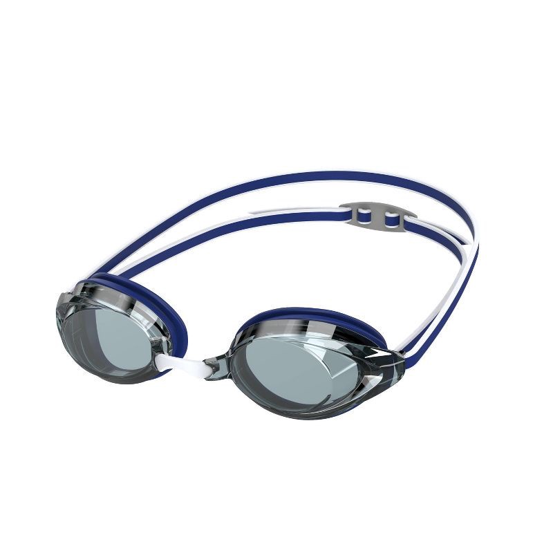 slide 1 of 4, Speedo Adult Record Breaker Swim Goggles - Silver: Anti-Fog Lens, Adjustable Strap, 1 ct